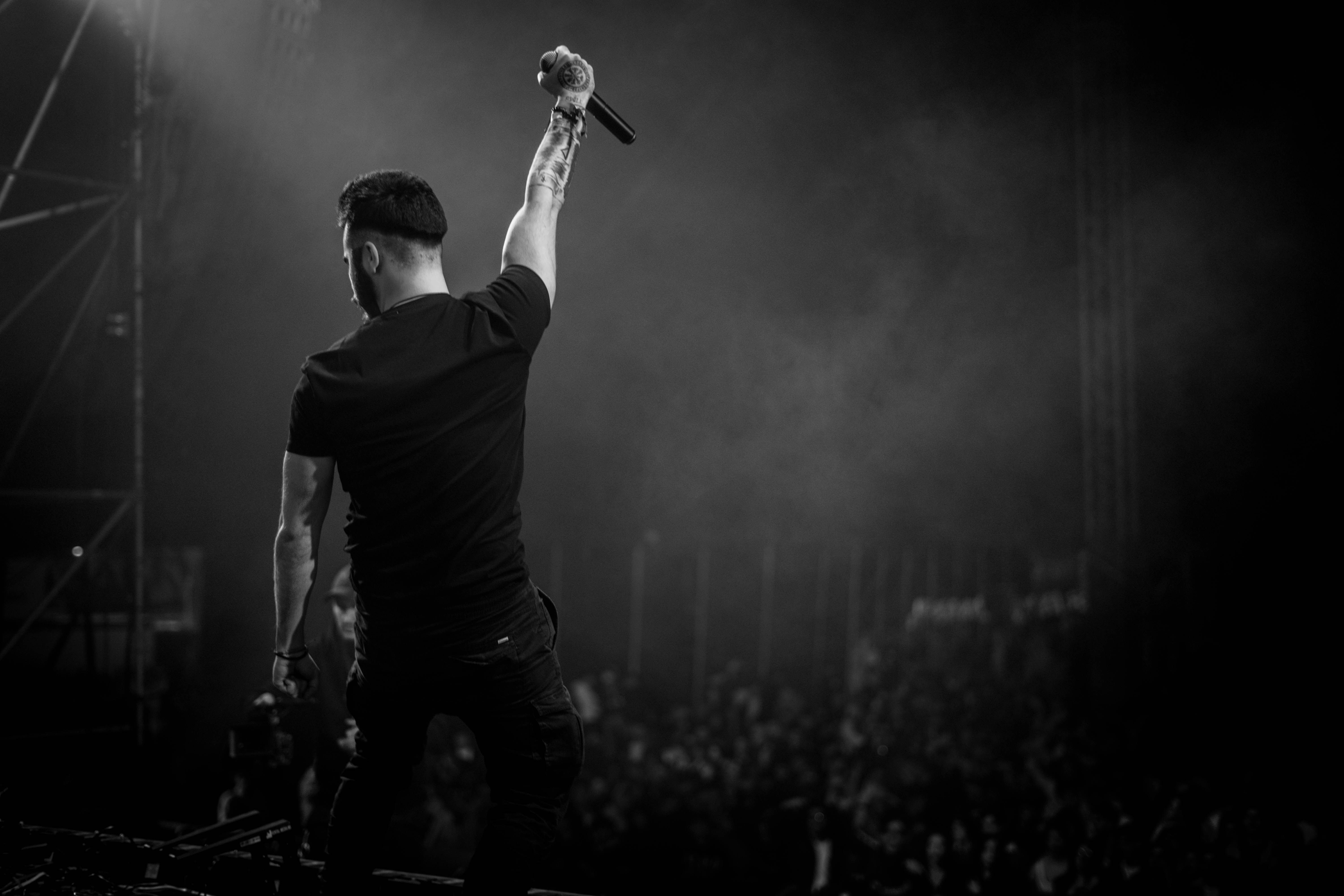 Singer performing on stage